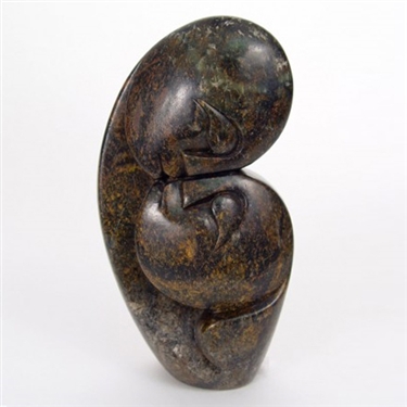 Mbare Shona Stone Sculpture - Kissing Lovers