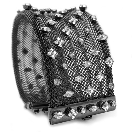 Barbara Cieslicki Jewelry Queen of Diamonds Hematite Urban Mesh Bracelet by Barbara Cieslicki