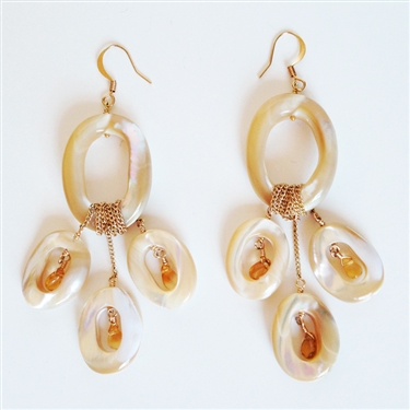 Annie Hammer Mother of Pearl Hoop Earrings