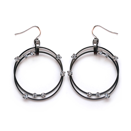 Barbara Cieslicki Jewelry Hematite Double Dangle Earrings by Barbara Cieslicki