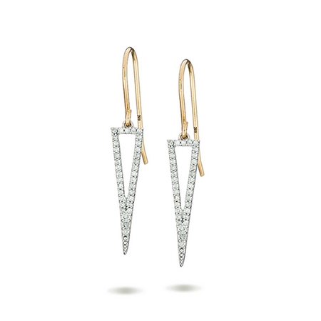Adina Reyter Long Open Pave Triangle Earrings