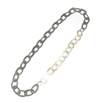 MooMoo Designs Small Grey Horn & Silver Link Necklace