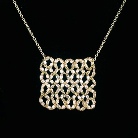 Danielle Welmond Gold Lace Square Necklace