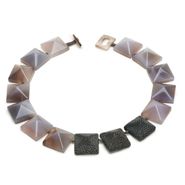 VIVO Genuine Shagreen Pyramid Necklace