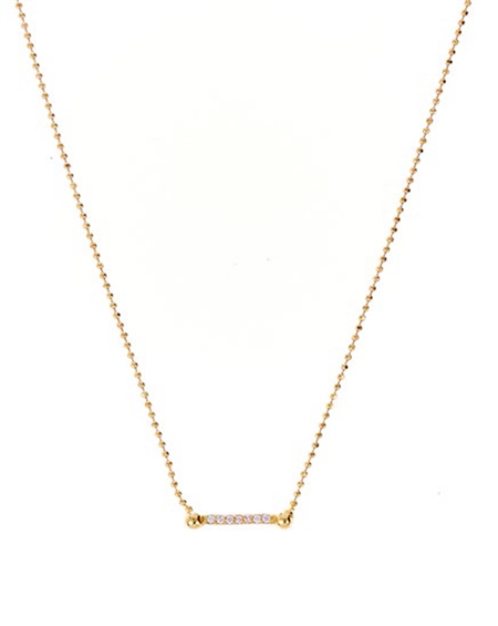 Luv Aj Pave Barbell Charm Necklace