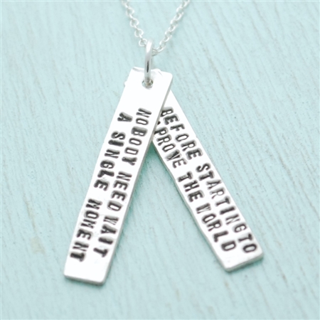 Chocolate and Steel Anne Frank Quote Necklace