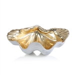 Zodax Gold and White Resin Shell Bowl