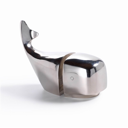 Zodax Polished Aluminum Whale Bookend