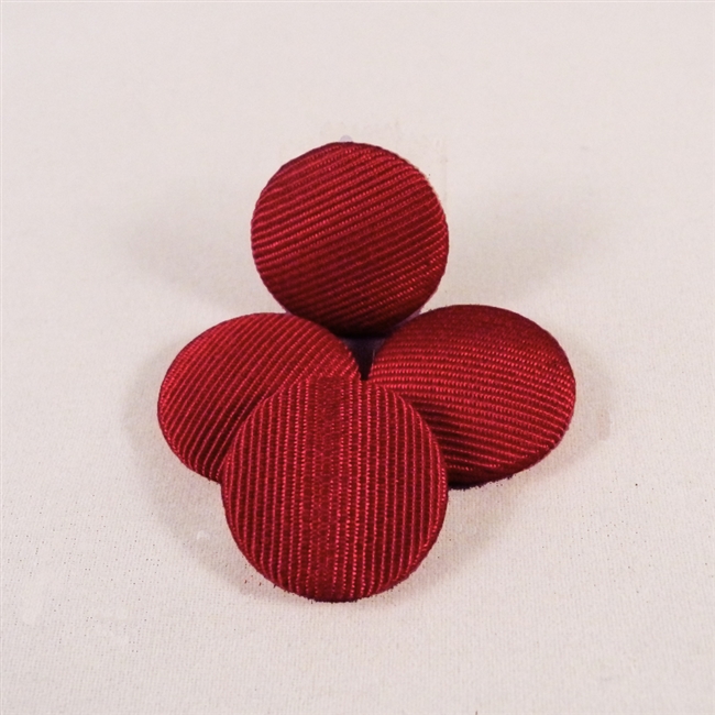 Vintage, grosgrain covered cabochons, 19mm diam. RED. Qty. 4