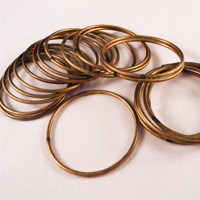 Soldered brass rings - raw brass - 38mm diam. Qty. 20