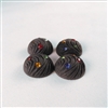 Vintage Resin Cabochon with multi-color Rhinestones - Charcoal - 18mm diam. Qty. 4