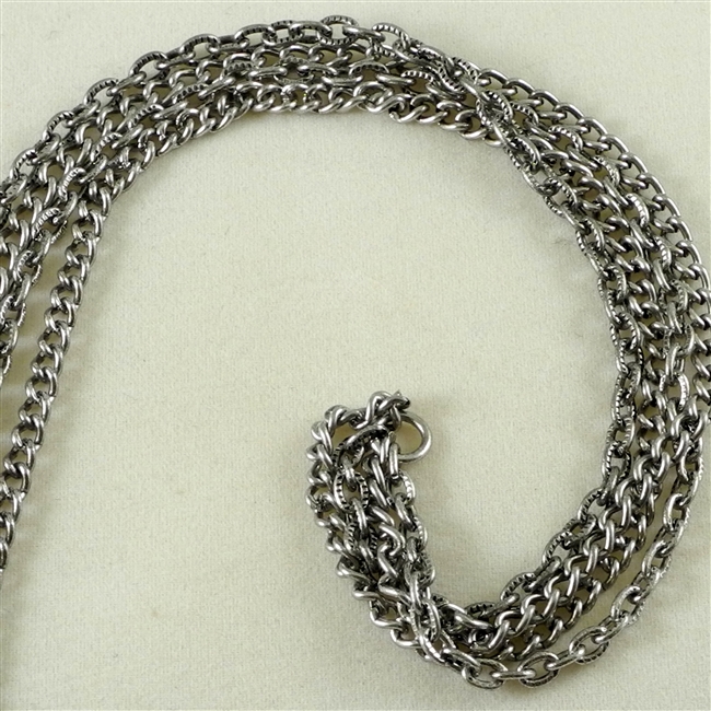 Multi-Strand Chain, Silver-Oxide, 9" length