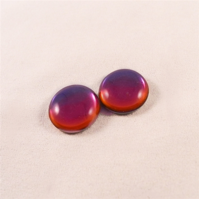 Czech Glass Cabochon - 18 mm round - 2 per package - BACKLIT VAPOR