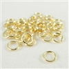 6mm soldered Jump Rings. Gold Plate. There are 25 pieces in a package.