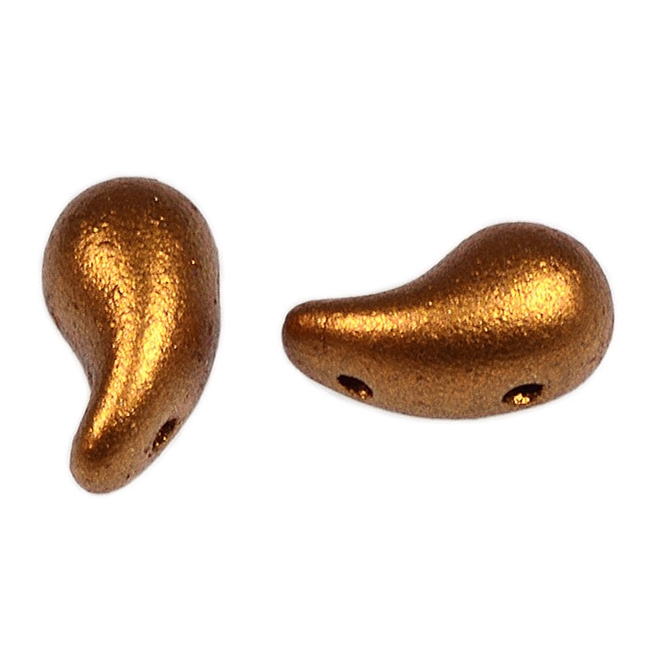 Zoliduos - 5x8mm 2-hole bead - LEFT - 25 PER BAG - MATTE BRASS