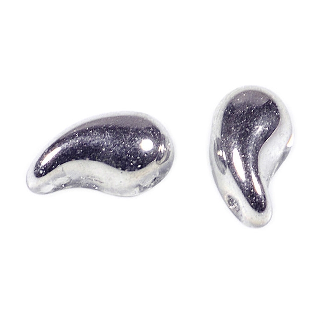 Zoliduos - 5x8mm 2-hole bead - RIGHT - 25 PER BAG - CRYSTAL SILVER