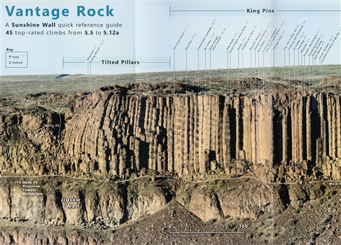 Vantage Rock - Sunshine Wall reference guide to 45 top-rated climbs from 5.5 to 5.12a