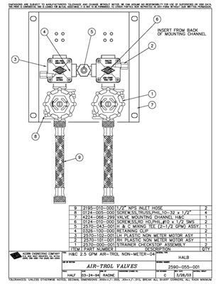 ACORN 2590-055-001 H&C 2.5 GPM AIR CONTROL NON-METERING