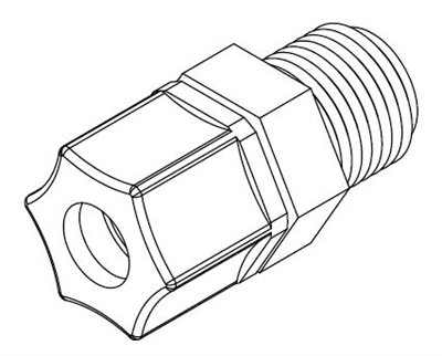 Willoughby 320566 Connector, Ferrule, 3/8" Tube x 3/8" MPT