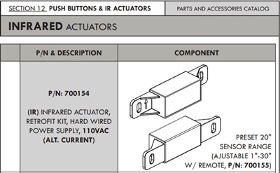 Willoughby Retro-Fit Kit 700154 24V IR Sensor V.R. Replacement