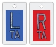 Plastic Lead Markers, R & L with 1/2" high letters, with initials
