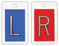 Plastic Lead Markers, R & L  with 1" high letters, without Initials