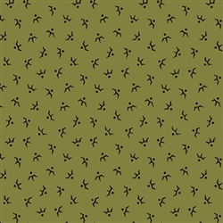 4914-G Pumpkin Spice Birds on Green