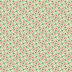 7777-NG Green Floral Basketweave