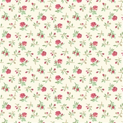 7778-NL Cream and Red Tiny Roses