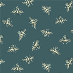 #9084-T Beehive Teal French Bees