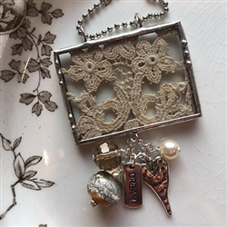 Vintage Lace Charm Necklace