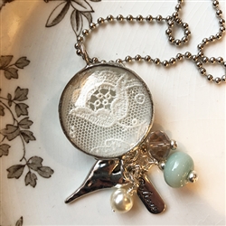 Vintage Lace Charm Necklace