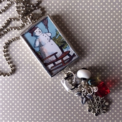 Snowflake & Snowman Charm Necklace