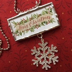 Merry Christmas Charm Necklace