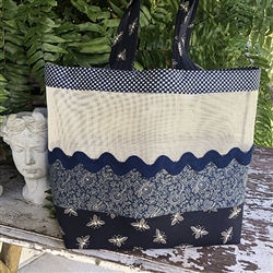 Navy Beehive Tote Set