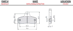 Birel First Kart Front Brake Pad Set Aftermarket