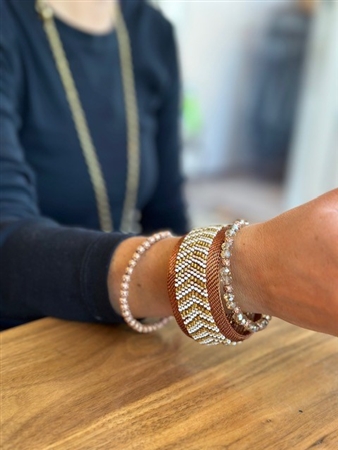 Bead and Wire Bangle - Wide