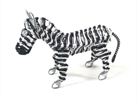 <!070>Telephone Wire Animal - zebra - size: 4.25" x 7.5"