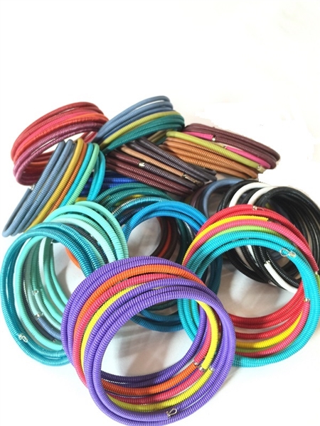 Spiral Color Block Bracelets- Large