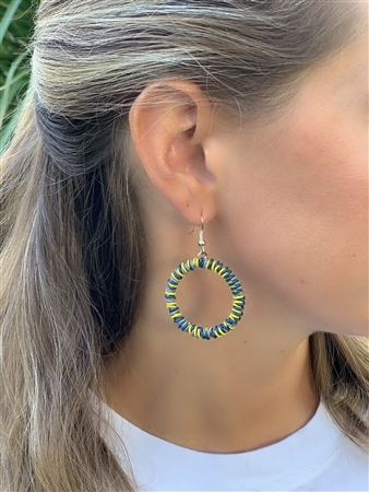 Spiral Chunky Hoop Earrings - Indigo Lemon