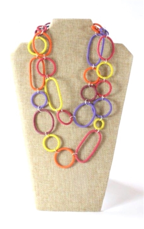 Spiral Ring Necklace Long - Passion Fruit