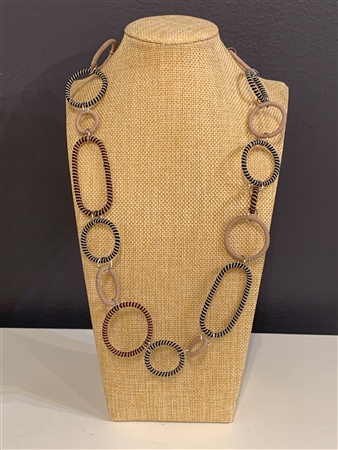 Spiral Necklace Striped  -Rose Copper