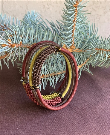 Spiral Bracelet- Plum (Green/Brn)