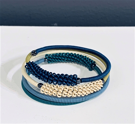 Spiral Bracelets - Winter Blue