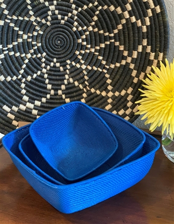 African Hope - Square Stacking Bowl - Blue