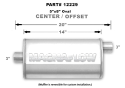 Magnaflow 5x8 Singe 3" In/Single 3" Out 14" Stainless Muffler