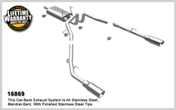 Magnaflow Catback Exhaust 2009-2018 Dodge Ram 1500 Dual Rear Exit catback exhaust with 22" muffler and dual 5" polished stainless steel tips