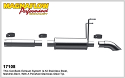 Magnaflow Catback Exhaust 2009-2016 Dodge Ram Ram 1500 Off-Road Pro Series catback exhaust system with 14" muffler and dumped exit before rear axle