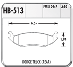 Hawk HPS 02-up Dodge Ram 1500 Rear Brake Pads