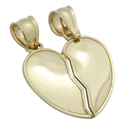 14KTDCP1039 - 14KT Gold Plain Engravable Heart Charm Pendant